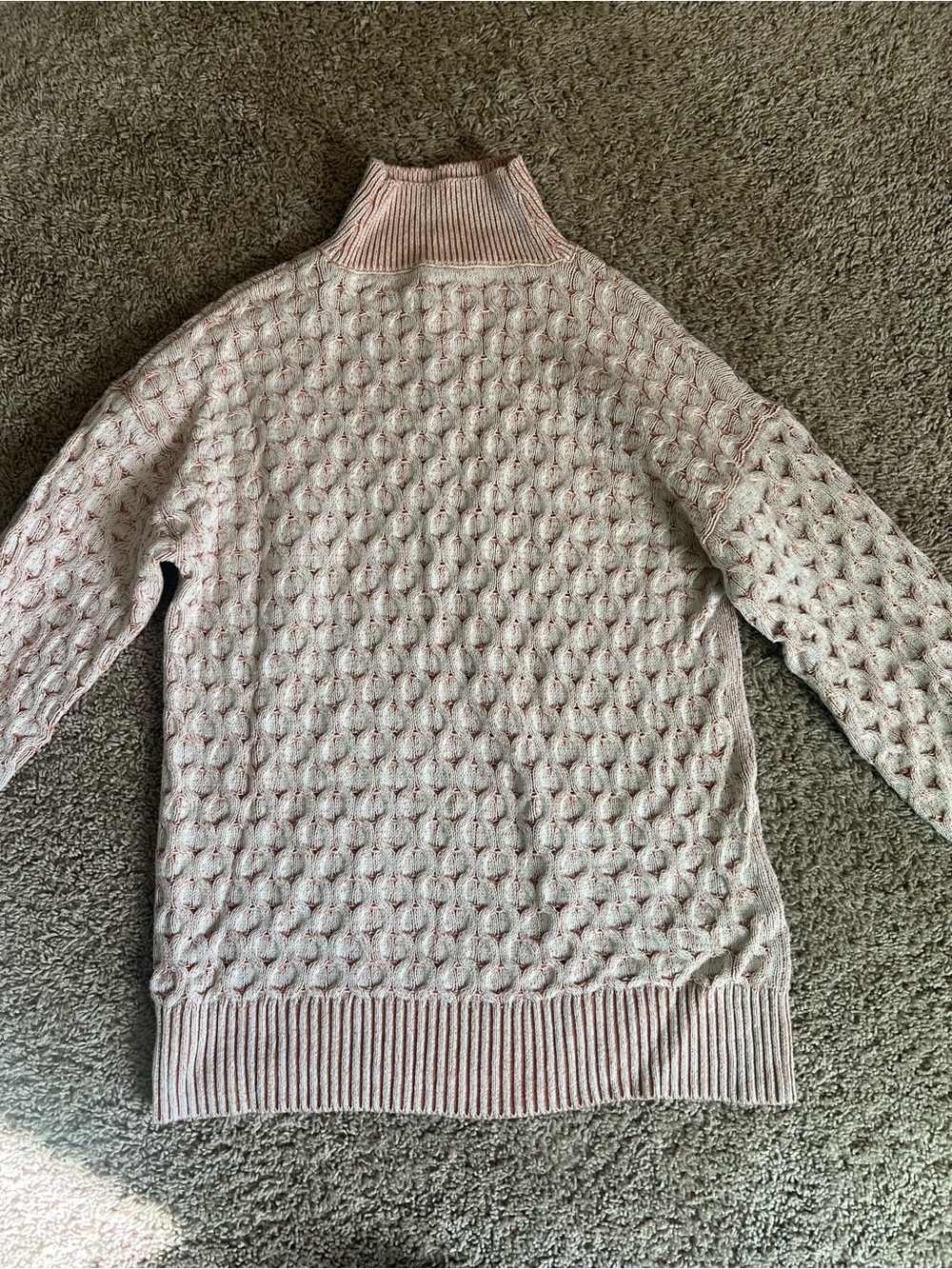 Knox Rose Blush Cable Knit Turtleneck Sweater